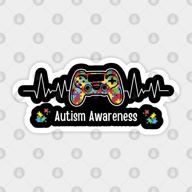 Autism Awareness controler Its Ok To Be Different  gamer T-Shirt Sticker by Emouran